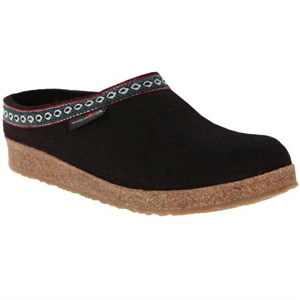 NEW HAFLINGER men's gz15 wool clog in black